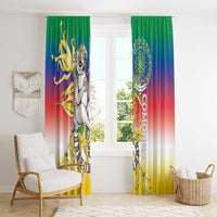 Comoros Mongoose Lemur Window Curtain Coat Of Arms With Ylang Ylang