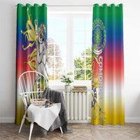 Comoros Mongoose Lemur Window Curtain Coat Of Arms With Ylang Ylang