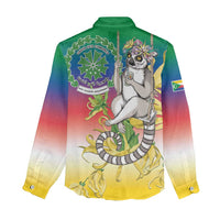 Comoros Mongoose Lemur Women Casual Shirt Coat Of Arms With Ylang Ylang