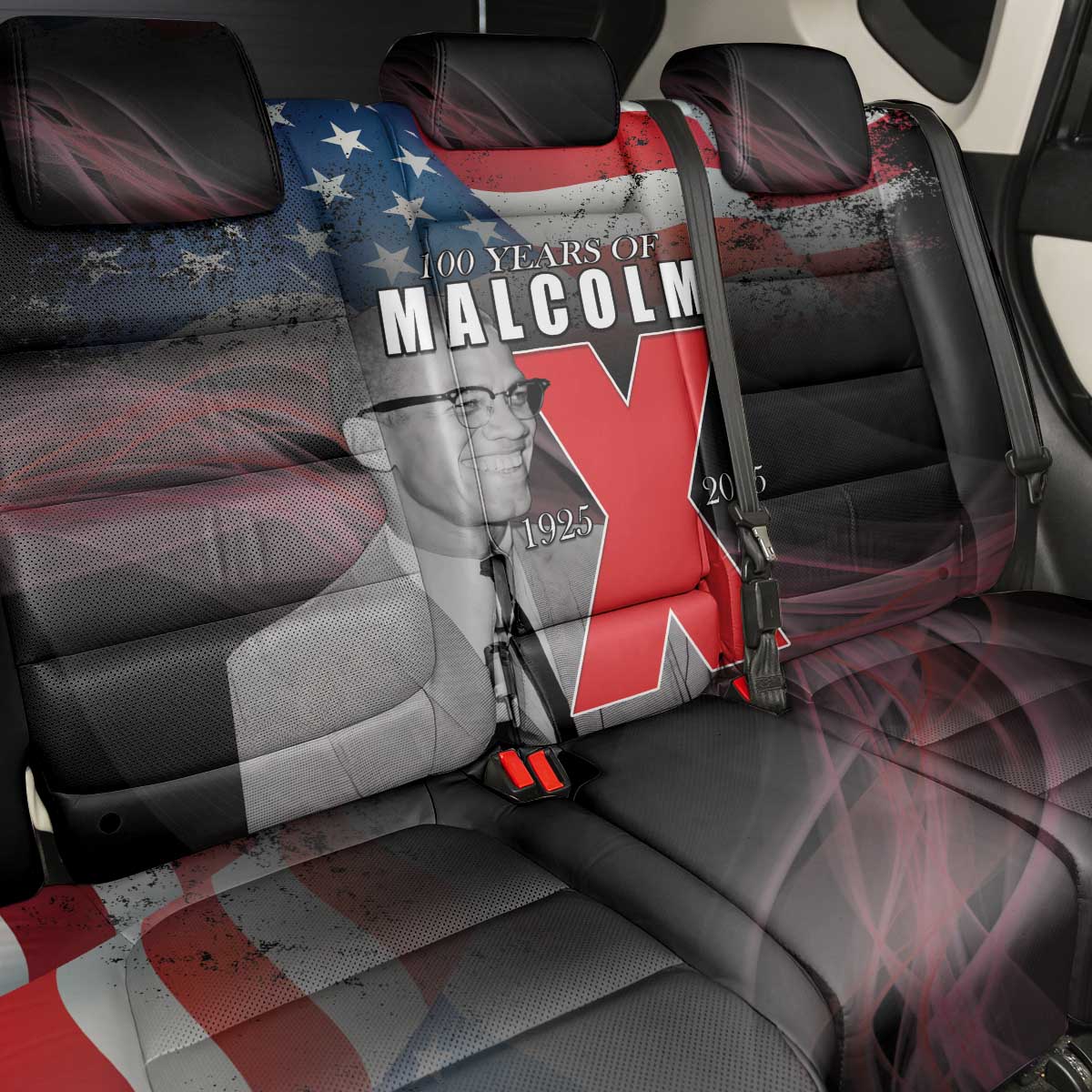 African American El Hajj Malik El Shabazz Back Car Seat Cover 100 Years of Malcolm X