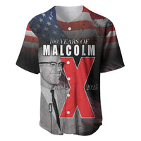 African American El Hajj Malik El Shabazz Baseball Jersey 100 Years of Malcolm X