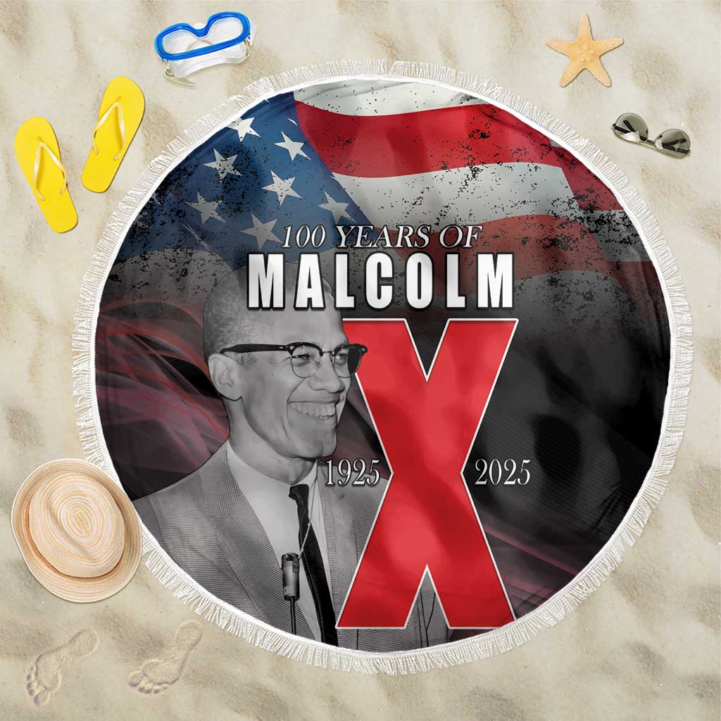 African American El Hajj Malik El Shabazz Beach Blanket 100 Years of Malcolm X