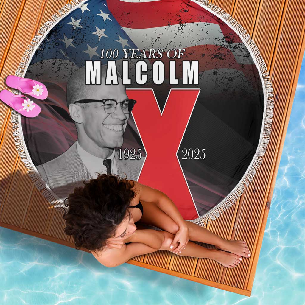 African American El Hajj Malik El Shabazz Beach Blanket 100 Years of Malcolm X