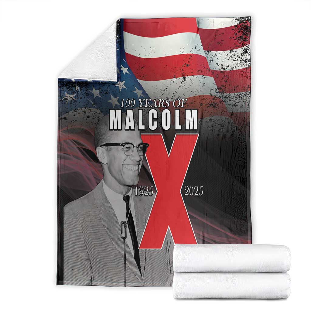African American El Hajj Malik El Shabazz Blanket 100 Years of Malcolm X