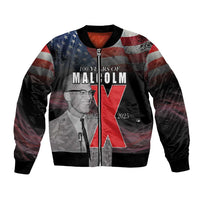 African American El Hajj Malik El Shabazz Bomber Jacket 100 Years of Malcolm X