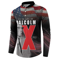 African American El Hajj Malik El Shabazz Button Sweatshirt 100 Years of Malcolm X