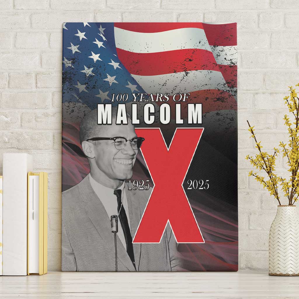 African American El Hajj Malik El Shabazz Canvas Wall Art 100 Years of Malcolm X