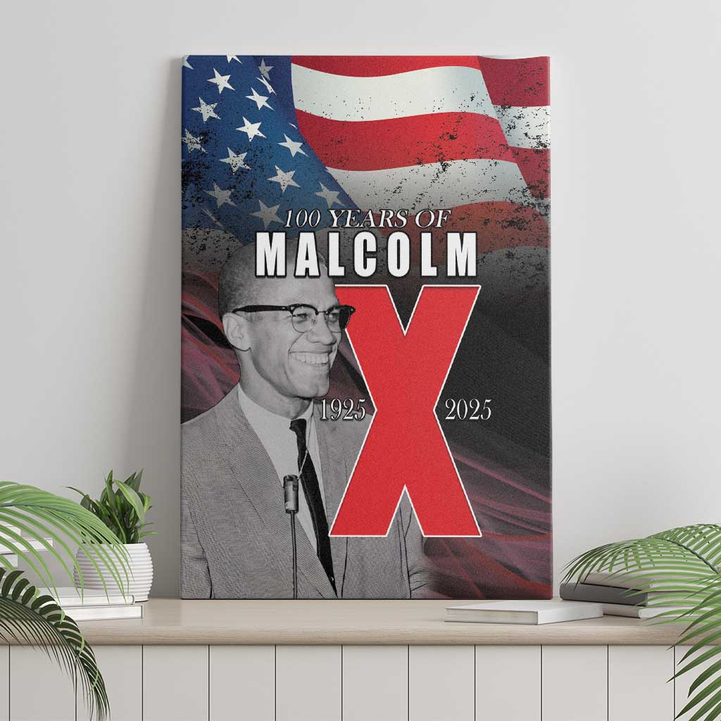 African American El Hajj Malik El Shabazz Canvas Wall Art 100 Years of Malcolm X