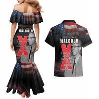 African American El Hajj Malik El Shabazz Couples Matching Mermaid Dress and Hawaiian Shirt 100 Years of Malcolm X