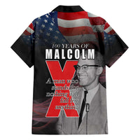 African American El Hajj Malik El Shabazz Family Matching Off The Shoulder Long Sleeve Dress and Hawaiian Shirt 100 Years of Malcolm X