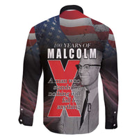 African American El Hajj Malik El Shabazz Family Matching Off The Shoulder Long Sleeve Dress and Hawaiian Shirt 100 Years of Malcolm X