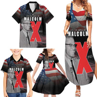 African American El Hajj Malik El Shabazz Family Matching Summer Maxi Dress and Hawaiian Shirt 100 Years of Malcolm X