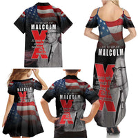 African American El Hajj Malik El Shabazz Family Matching Summer Maxi Dress and Hawaiian Shirt 100 Years of Malcolm X