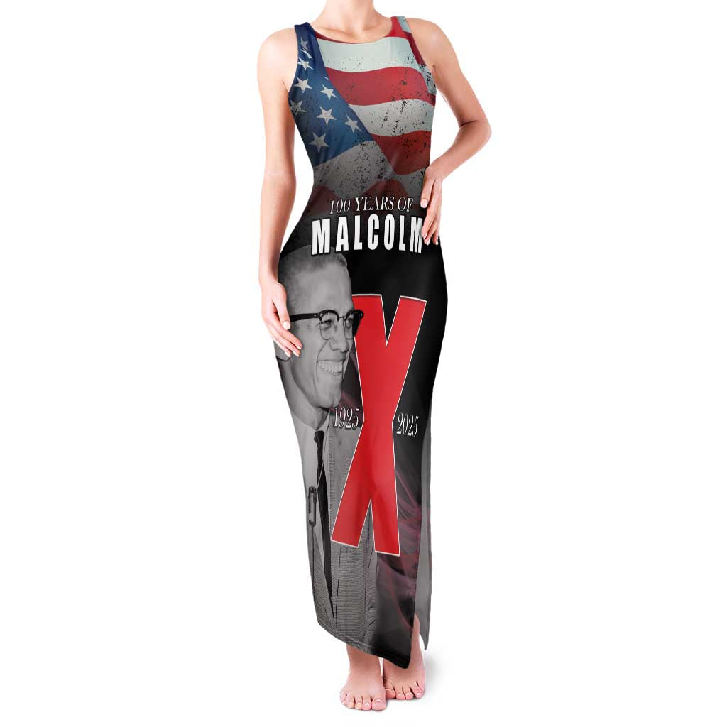 African American El Hajj Malik El Shabazz Family Matching Tank Maxi Dress and Hawaiian Shirt 100 Years of Malcolm X