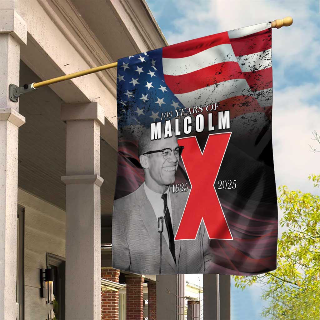 African American El Hajj Malik El Shabazz Garden Flag 100 Years of Malcolm X