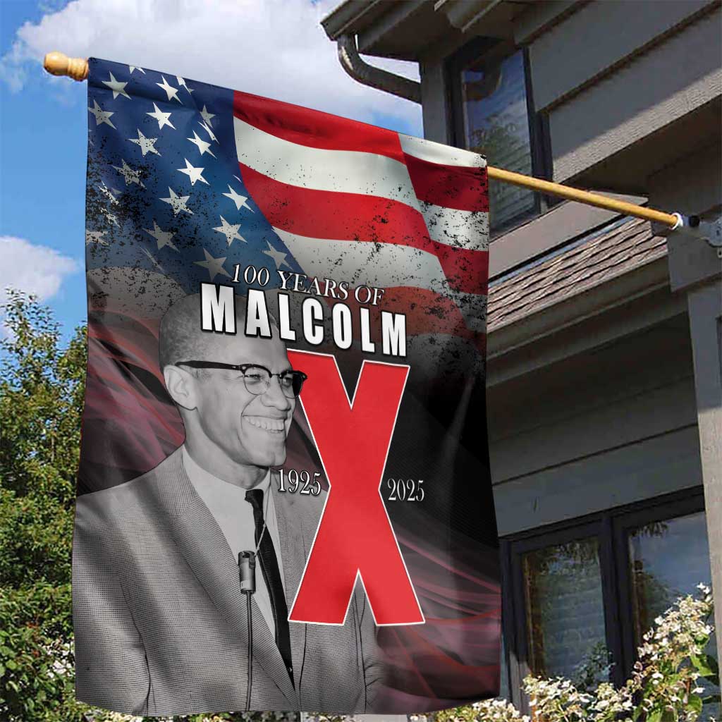 African American El Hajj Malik El Shabazz Garden Flag 100 Years of Malcolm X