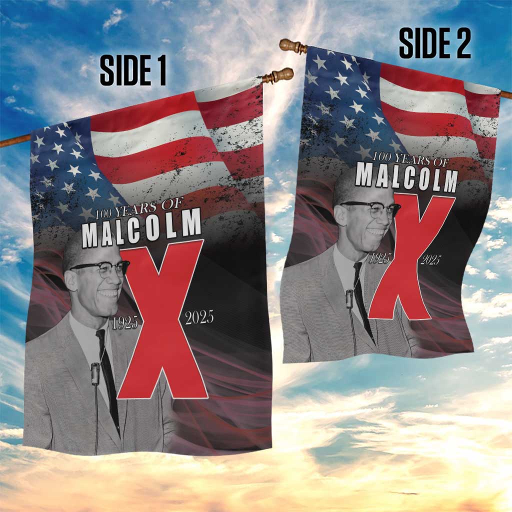 African American El Hajj Malik El Shabazz Garden Flag 100 Years of Malcolm X