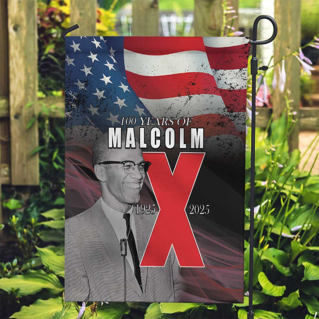 African American El Hajj Malik El Shabazz Garden Flag 100 Years of Malcolm X