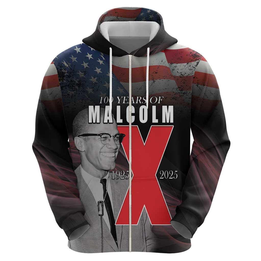 African American El Hajj Malik El Shabazz Hoodie 100 Years of Malcolm X