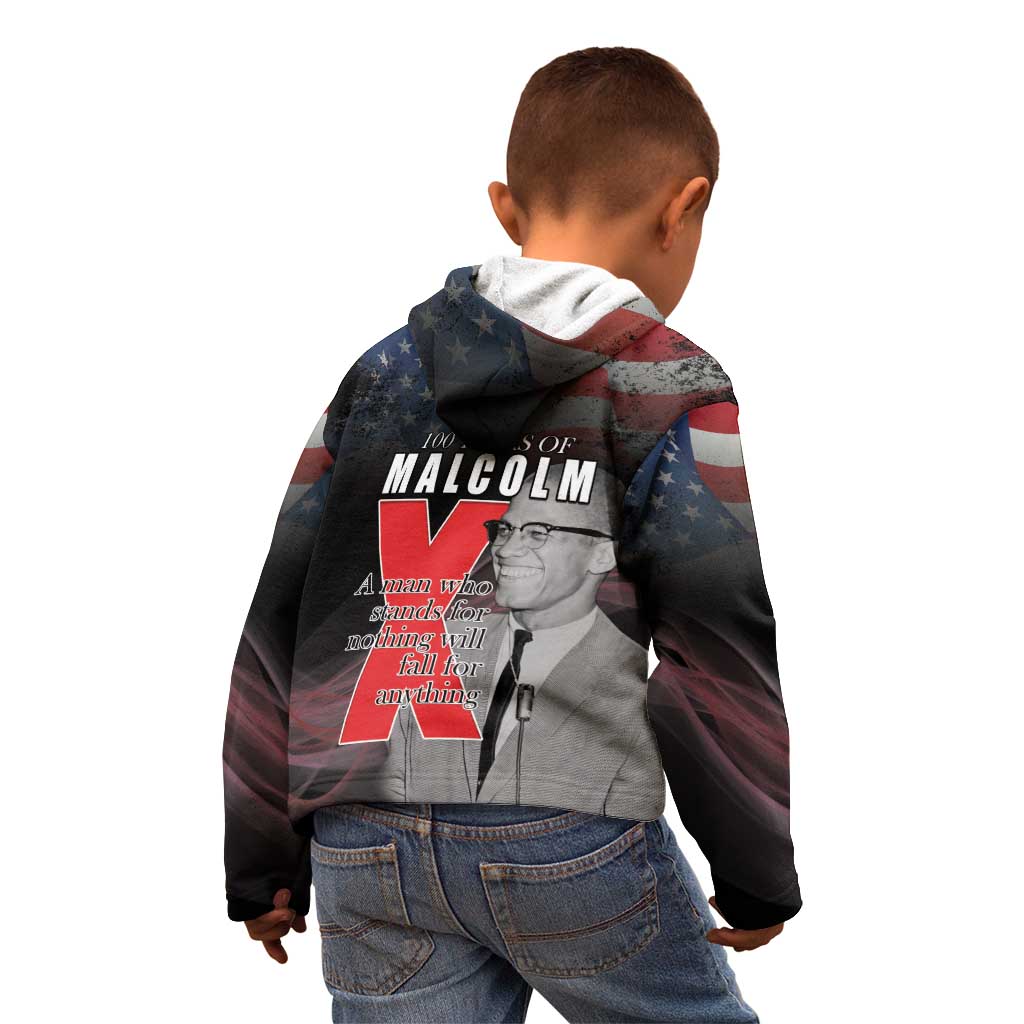African American El Hajj Malik El Shabazz Kid Hoodie 100 Years of Malcolm X