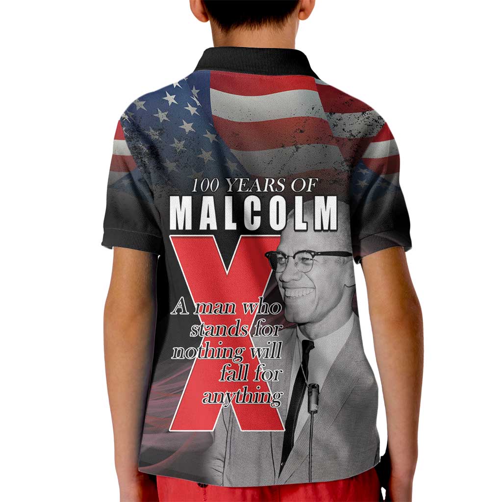 African American El Hajj Malik El Shabazz Kid Polo Shirt 100 Years of Malcolm X