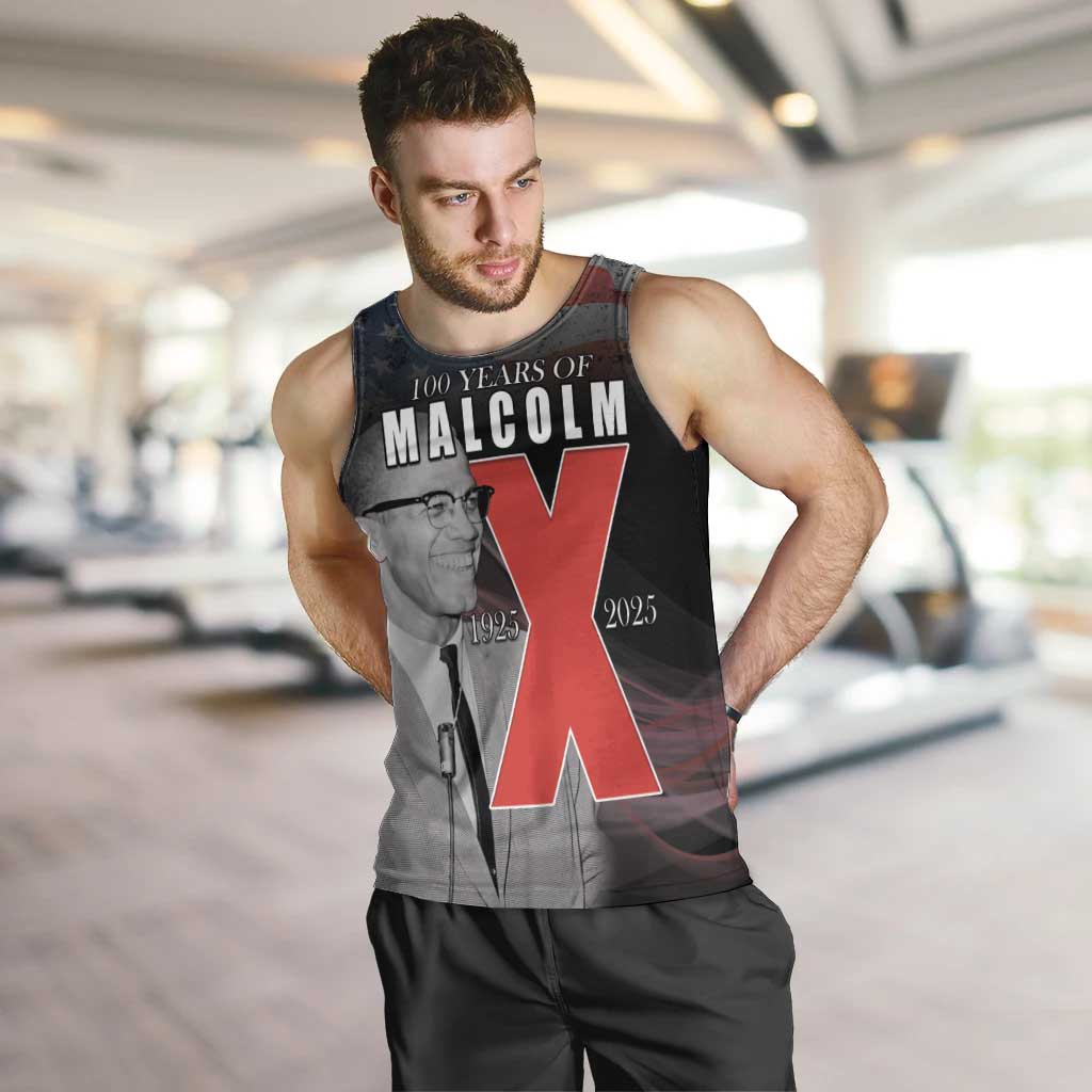 African American El Hajj Malik El Shabazz Men Tank Top 100 Years of Malcolm X