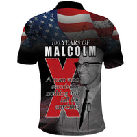 African American El Hajj Malik El Shabazz Polo Shirt 100 Years of Malcolm X