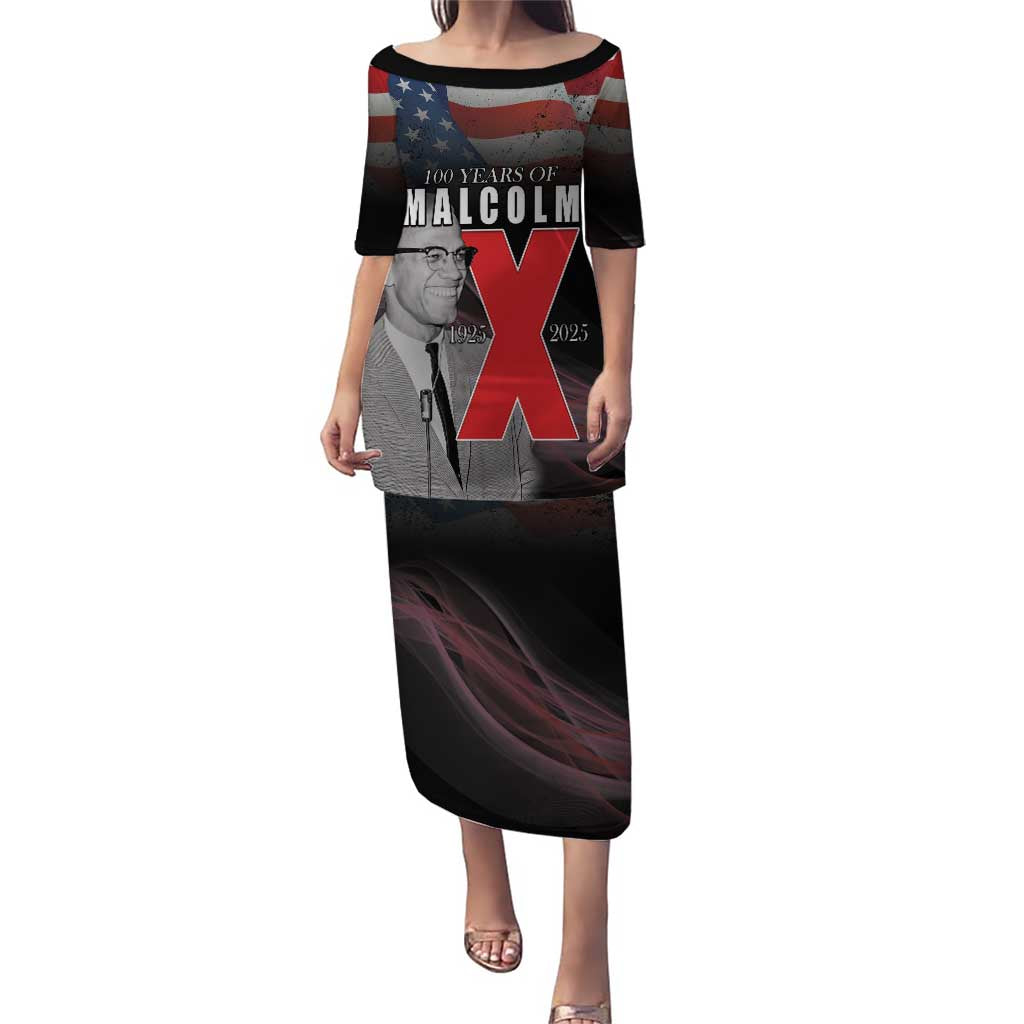 African American El Hajj Malik El Shabazz Puletasi 100 Years of Malcolm X