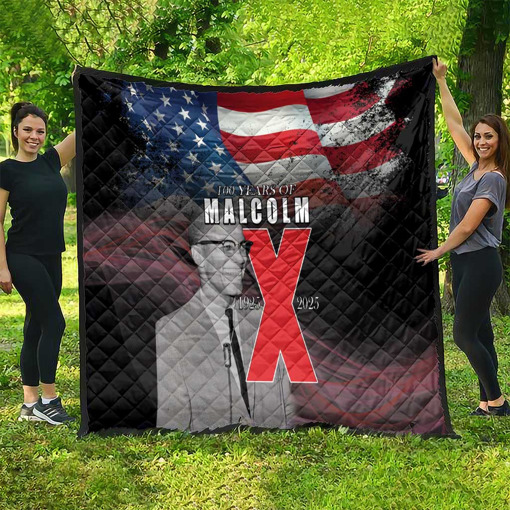 African American El Hajj Malik El Shabazz Quilt 100 Years of Malcolm X
