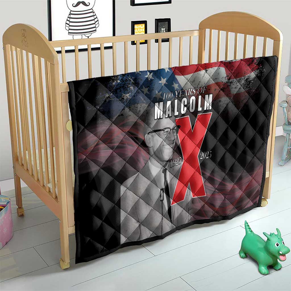 African American El Hajj Malik El Shabazz Quilt 100 Years of Malcolm X