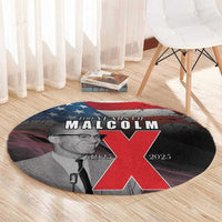 African American El Hajj Malik El Shabazz Round Carpet 100 Years of Malcolm X