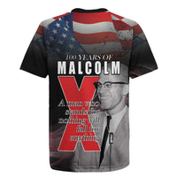 African American El Hajj Malik El Shabazz Rugby Jersey 100 Years of Malcolm X