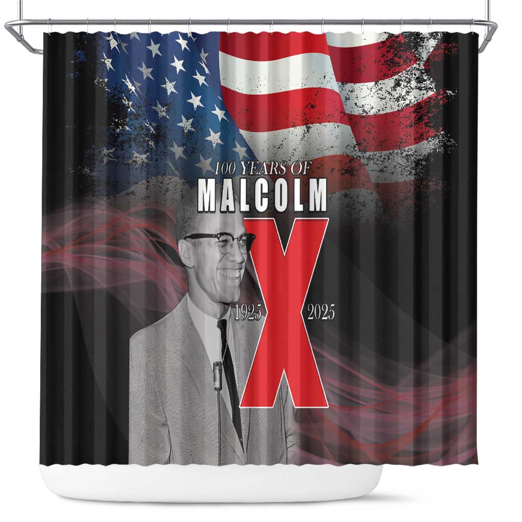 African American El Hajj Malik El Shabazz Shower Curtain 100 Years of Malcolm X