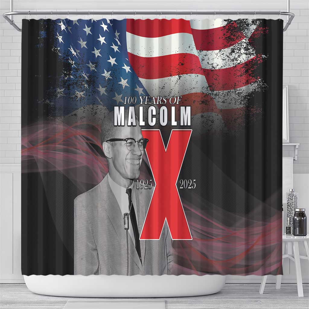 African American El Hajj Malik El Shabazz Shower Curtain 100 Years of Malcolm X