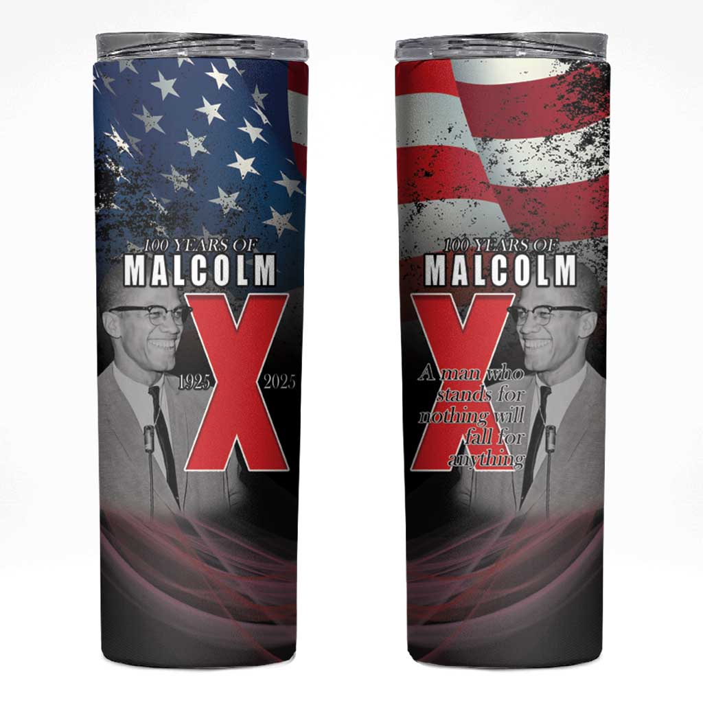 African American El Hajj Malik El Shabazz Skinny Tumbler 100 Years of Malcolm X