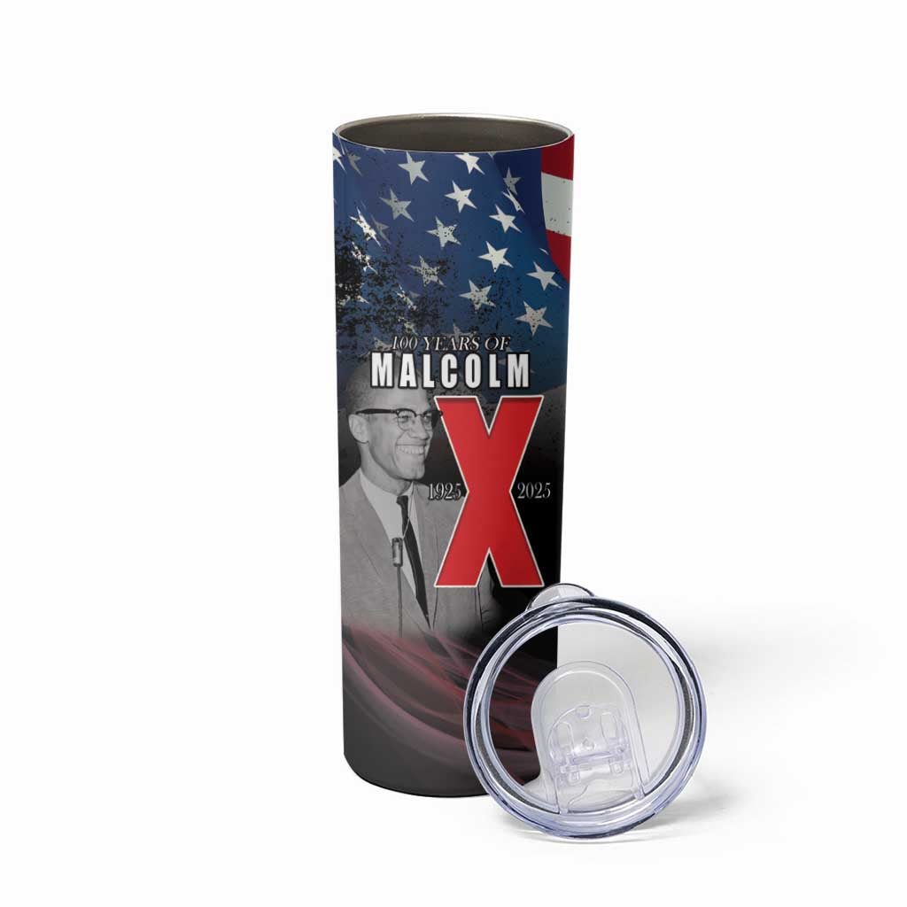 African American El Hajj Malik El Shabazz Skinny Tumbler 100 Years of Malcolm X