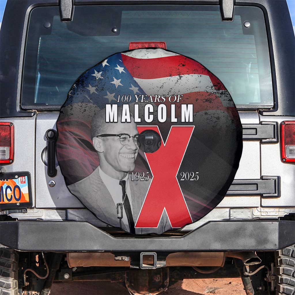 African American El Hajj Malik El Shabazz Spare Tire Cover 100 Years of Malcolm X