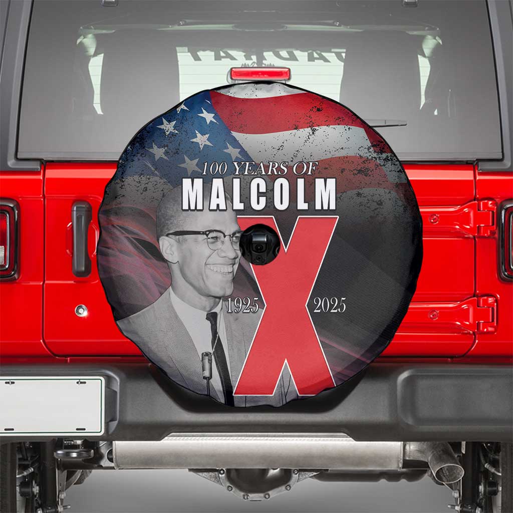 African American El Hajj Malik El Shabazz Spare Tire Cover 100 Years of Malcolm X