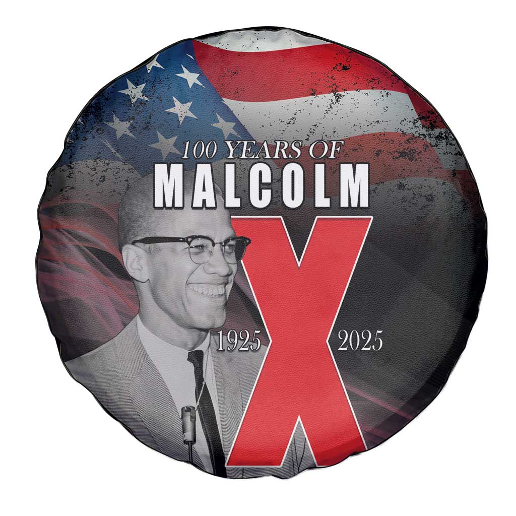African American El Hajj Malik El Shabazz Spare Tire Cover 100 Years of Malcolm X