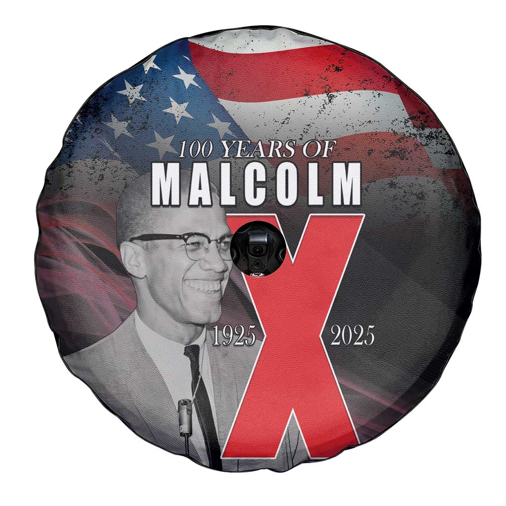 African American El Hajj Malik El Shabazz Spare Tire Cover 100 Years of Malcolm X