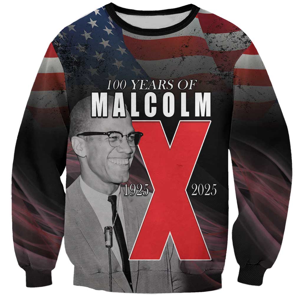 African American El Hajj Malik El Shabazz Sweatshirt 100 Years of Malcolm X
