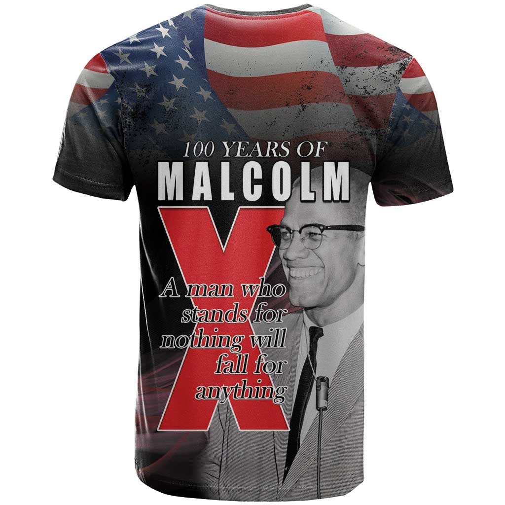 African American El Hajj Malik El Shabazz T Shirt 100 Years of Malcolm X