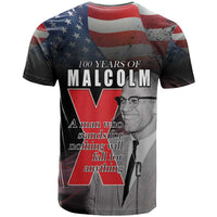 African American El Hajj Malik El Shabazz T Shirt 100 Years of Malcolm X