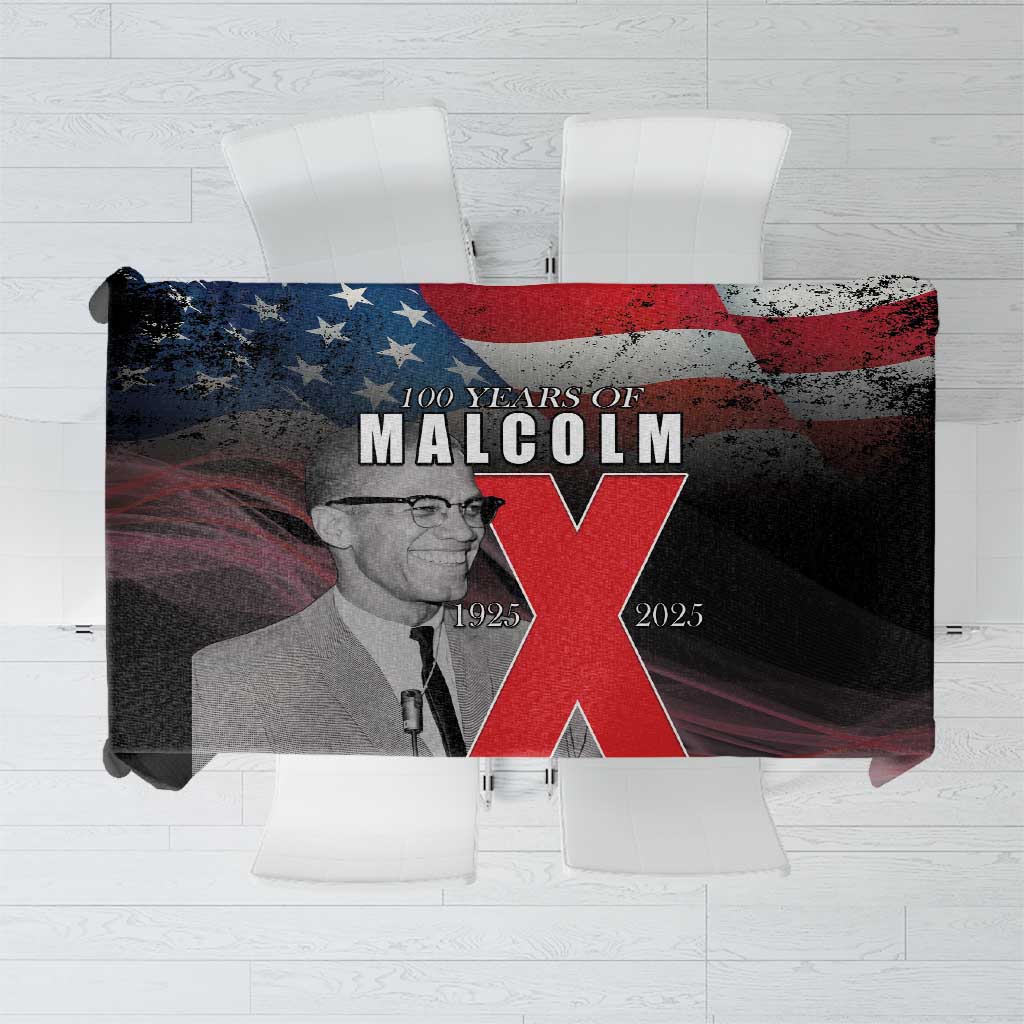African American El Hajj Malik El Shabazz Tablecloth 100 Years of Malcolm X