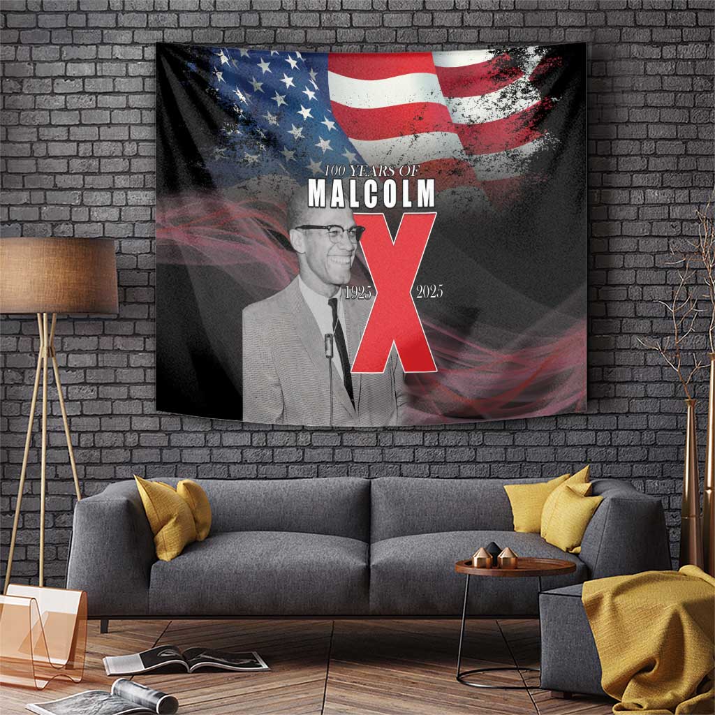 African American El Hajj Malik El Shabazz Tapestry 100 Years of Malcolm X