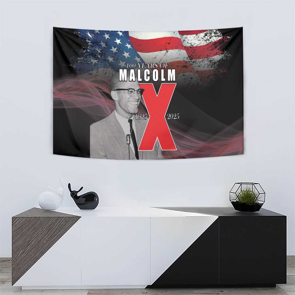 African American El Hajj Malik El Shabazz Tapestry 100 Years of Malcolm X