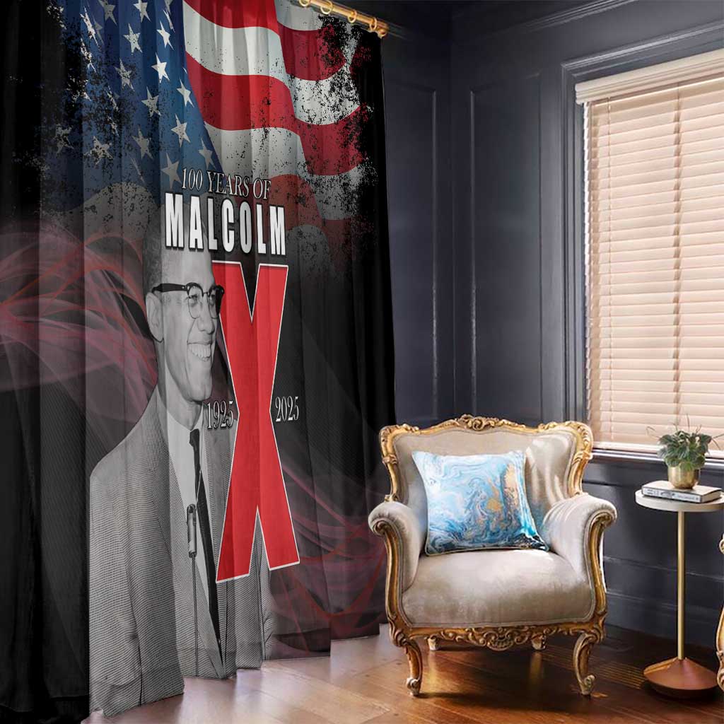 African American El Hajj Malik El Shabazz Window Curtain 100 Years of Malcolm X