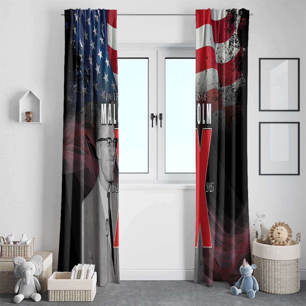 African American El Hajj Malik El Shabazz Window Curtain 100 Years of Malcolm X
