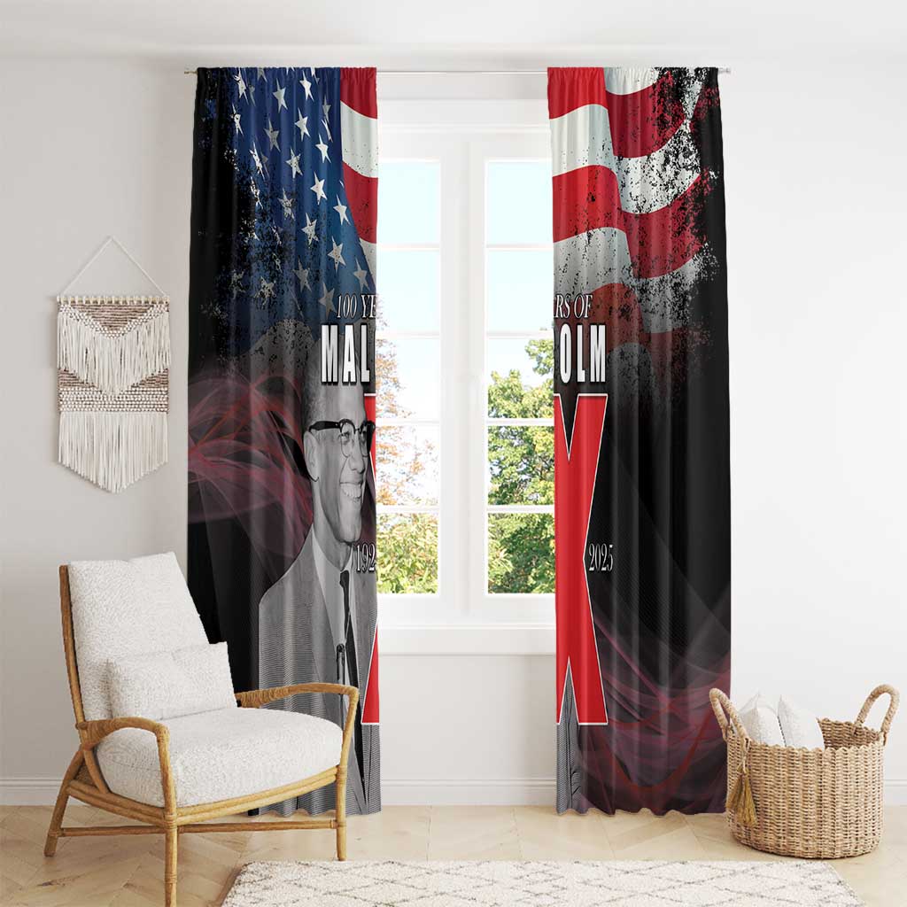 African American El Hajj Malik El Shabazz Window Curtain 100 Years of Malcolm X