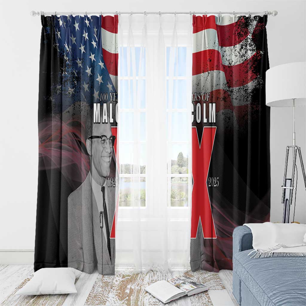 African American El Hajj Malik El Shabazz Window Curtain 100 Years of Malcolm X